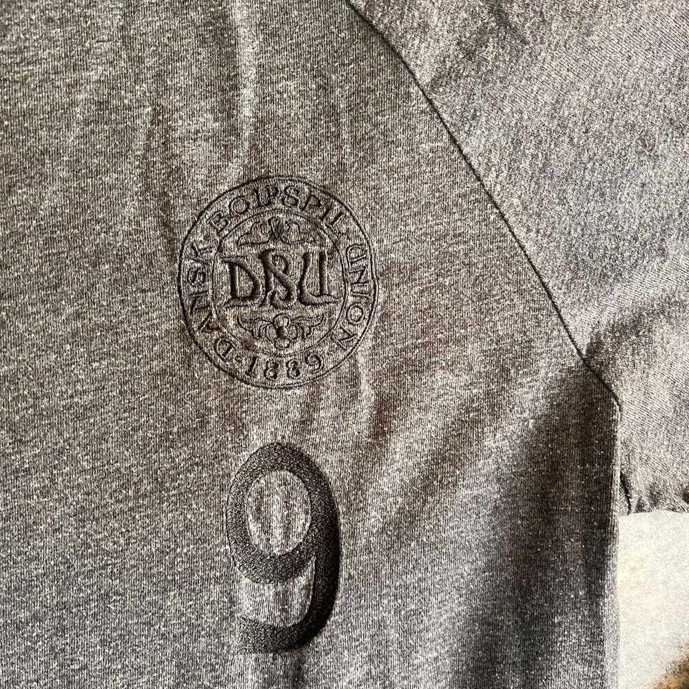 Hummel Denmark Football Heritage Shirt Men’s Large Grey 2018-19 Long Sleeve - Picture 4 of 9